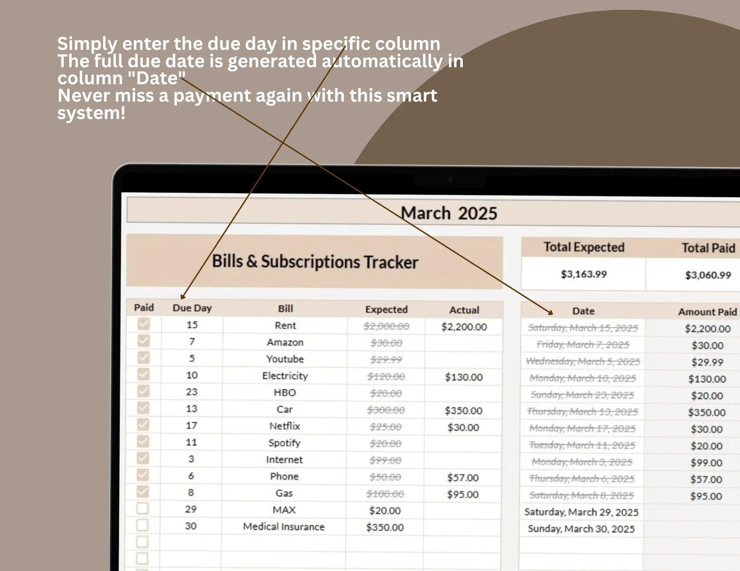 Bills and Subscriptions Tracker