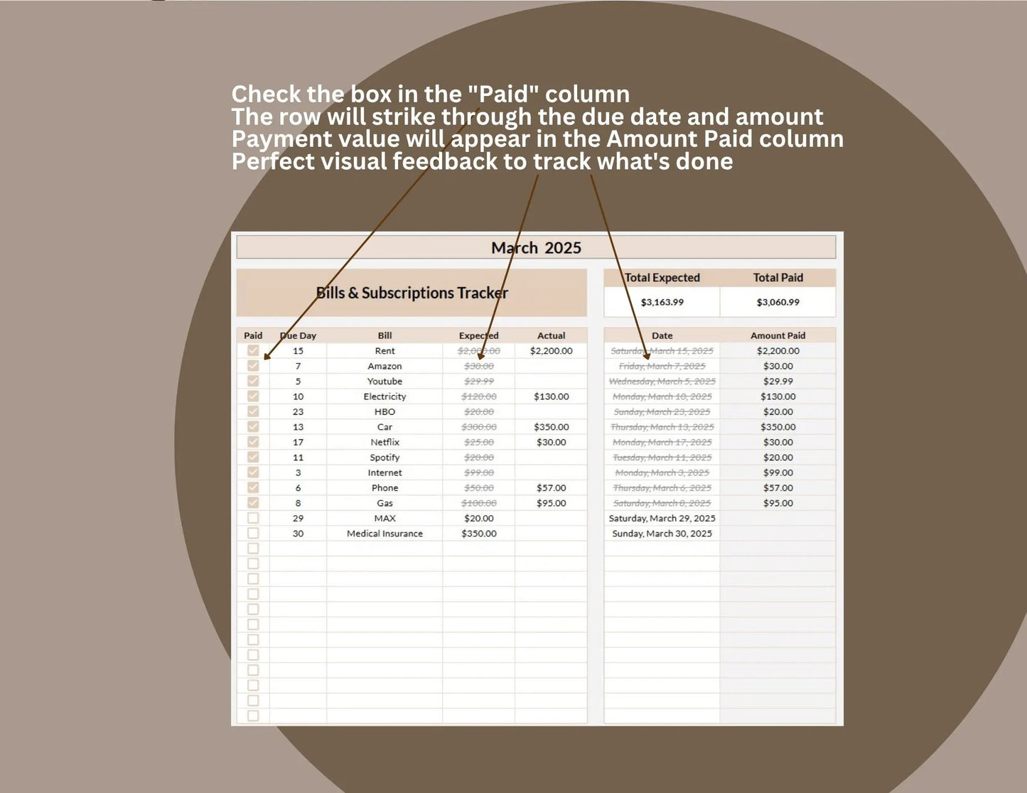 Bills and Subscriptions Tracker