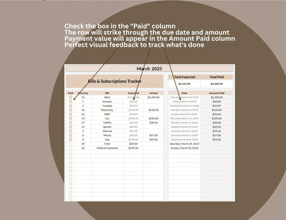 Bills and Subscriptions Tracker
