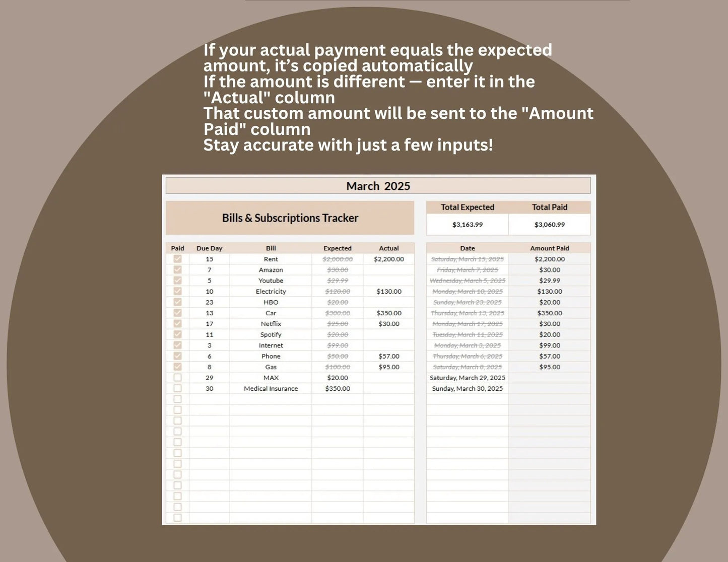 Bills and Subscriptions Tracker