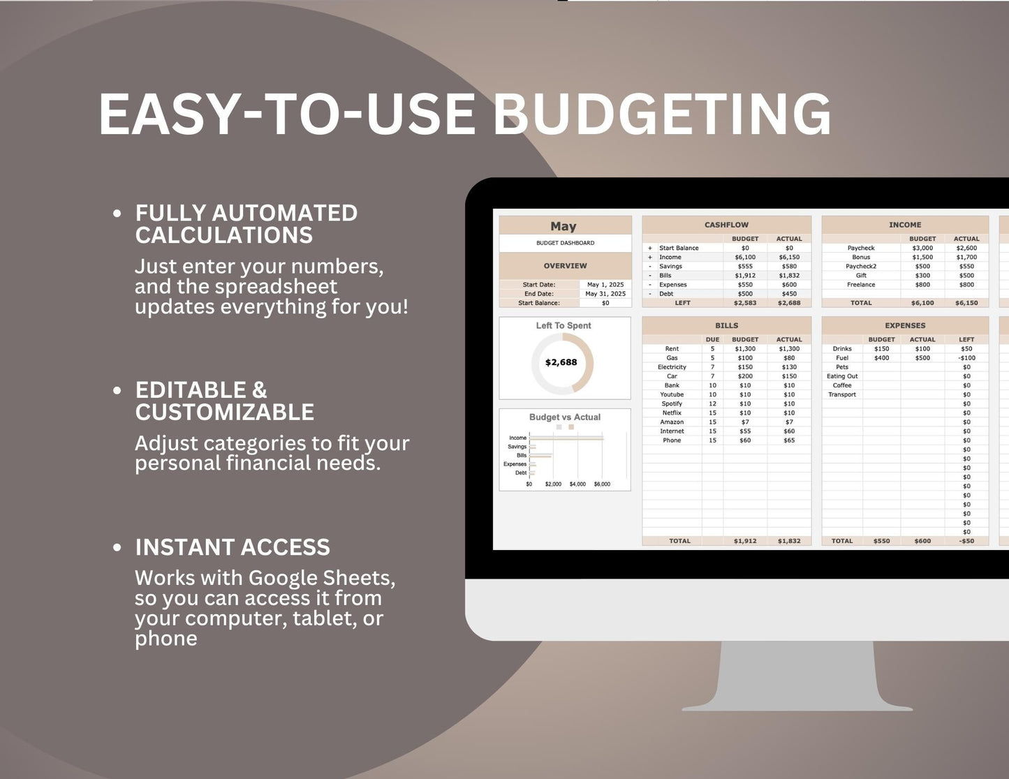 Google Sheets Budget Planner