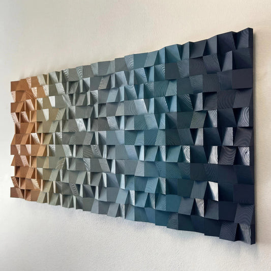 Geometric Wood Art - Coastal Dream